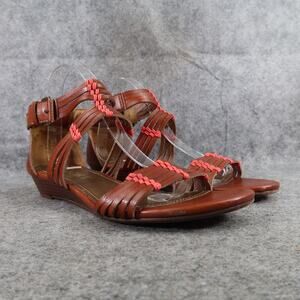 Report Shoes Womens 9.5 Sandals Fashion Leather Casual Strappy Brown Wedge Boho